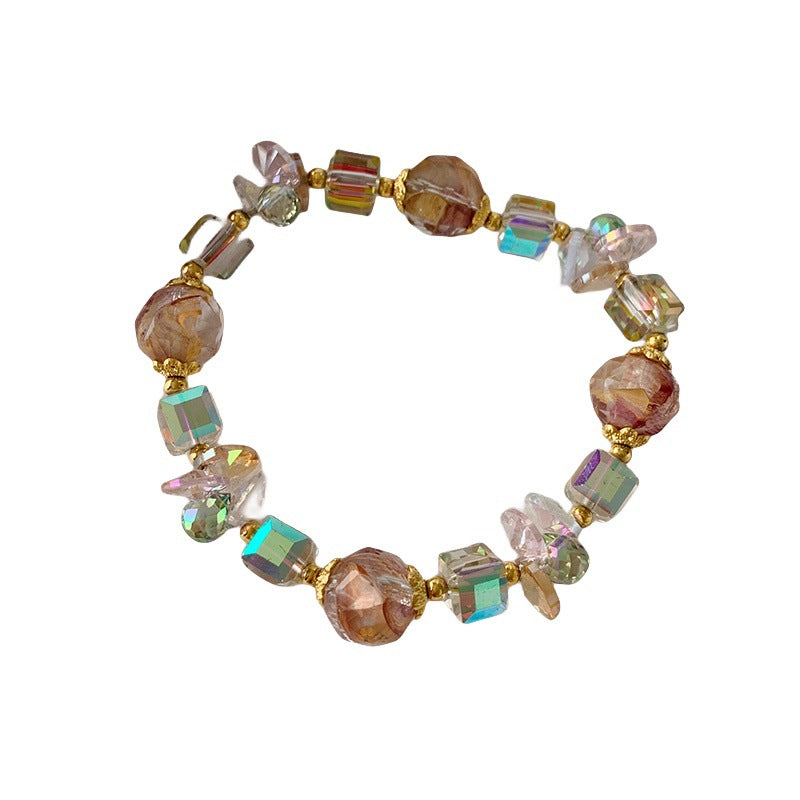 Bracelet en cristal de boule florale de verre de mode