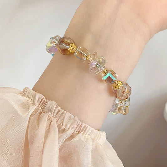 Bracelet en cristal de boule florale de verre de mode