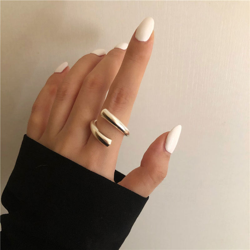 Bague à géométrie exagérée rétro de style coréen pour femmes
