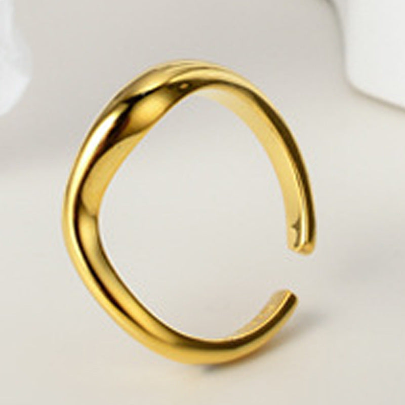 Simple Wave Ring For Women