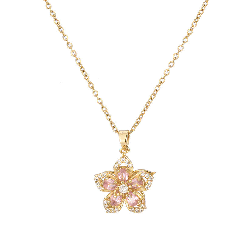 Collier rotatif en forme de fleur de tempérament