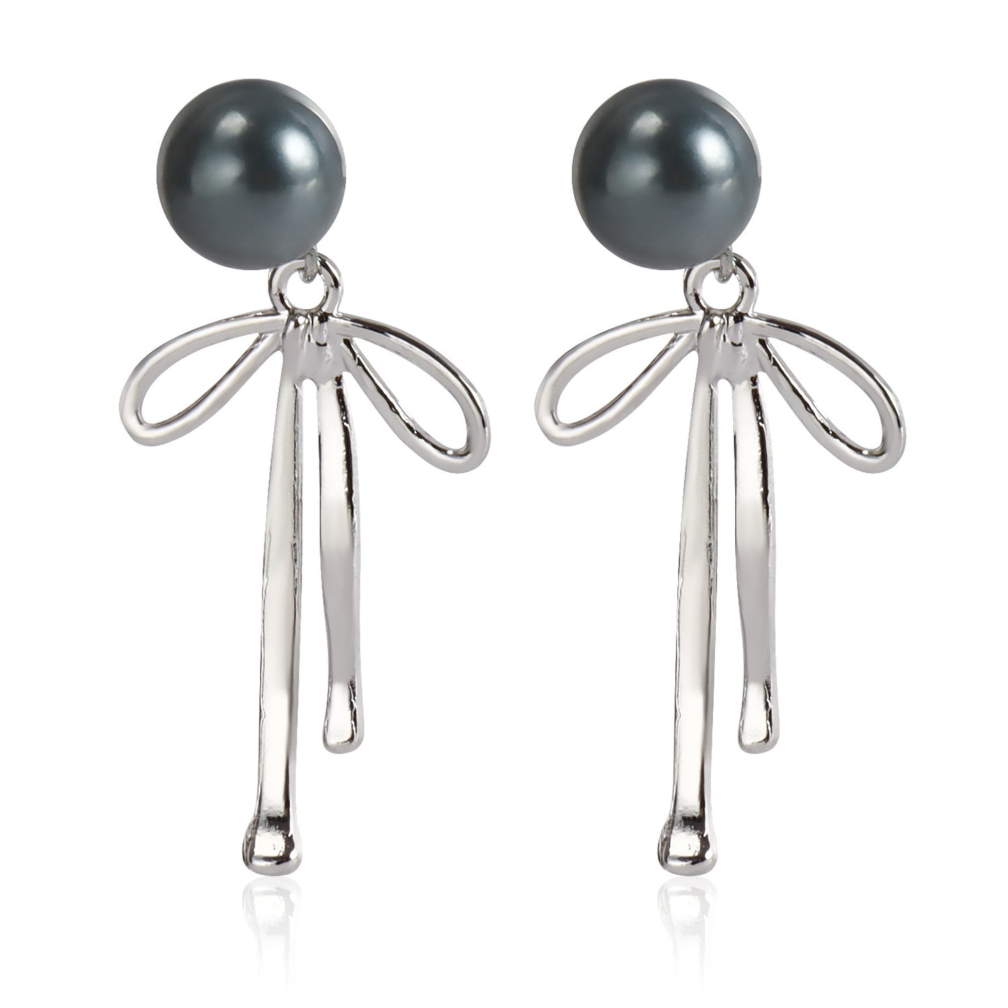 Retro French Pearl Bow Temperament Earrings