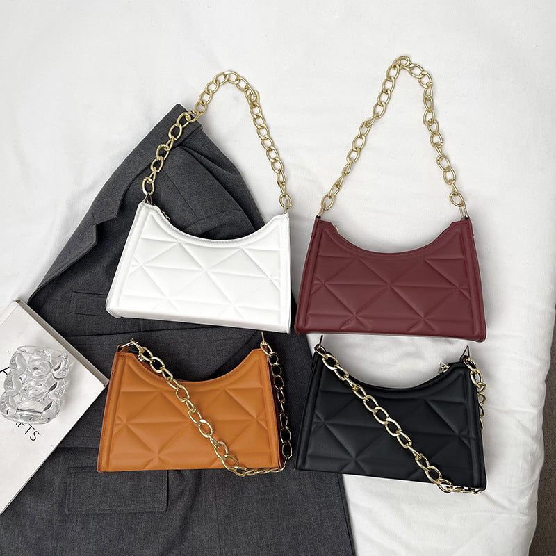 Bolso con textura retro de diamantes Cadena de mujer