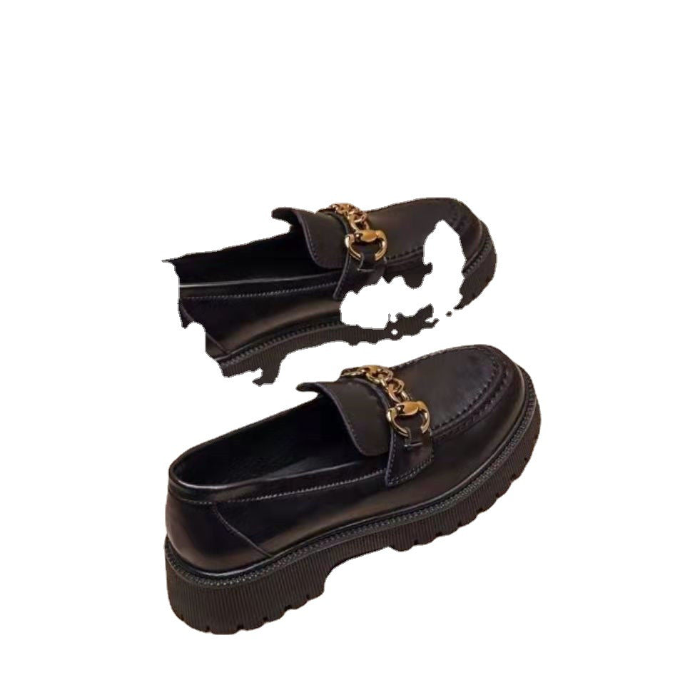 Zapatos retro a juego con parte inferior gruesa de estilo británico