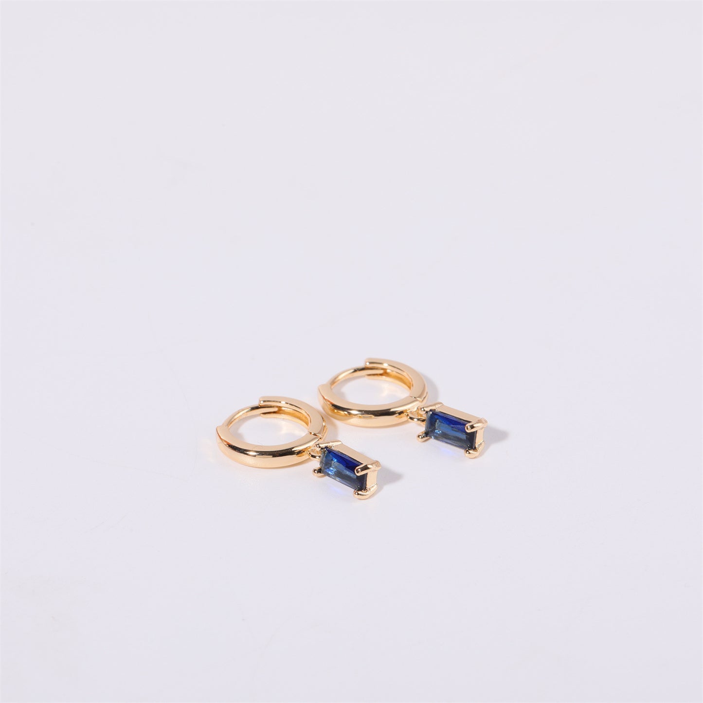 Women's Vintage Simple Stainless Steel Twelve Birthstone Earrings