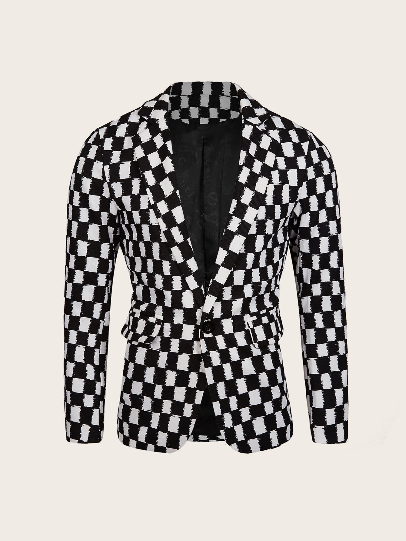 Houndstooth Leisure Suit Trendy Tops Slim-fit Plaid Suit