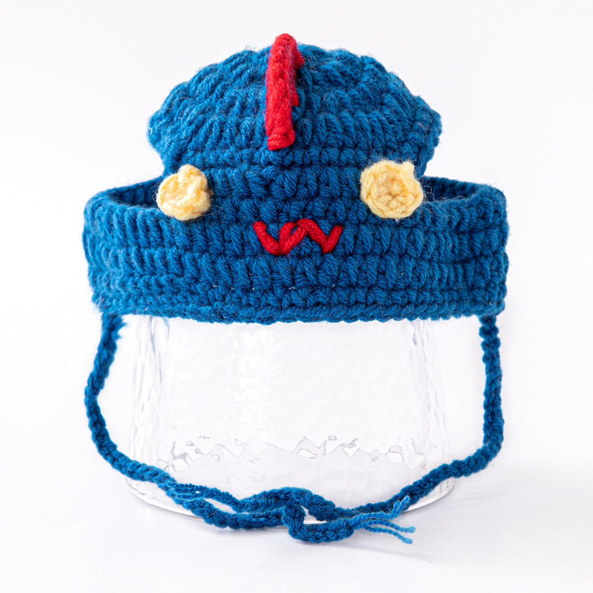 Gorro de punto con diseño de gato y encaje de cuerno de sirvienta