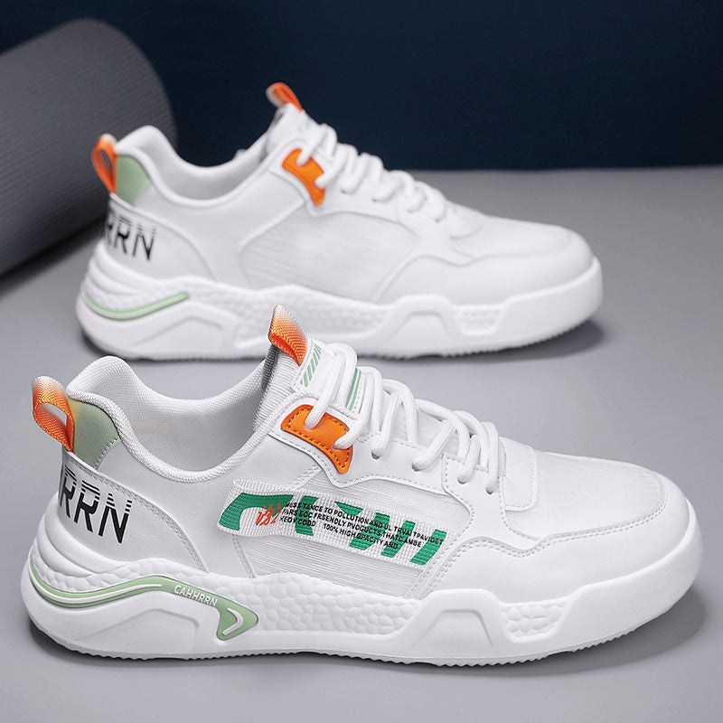 Simon Lerner Chaussures basses en cuir pour hommes Blé Sports Étudiant Blanc