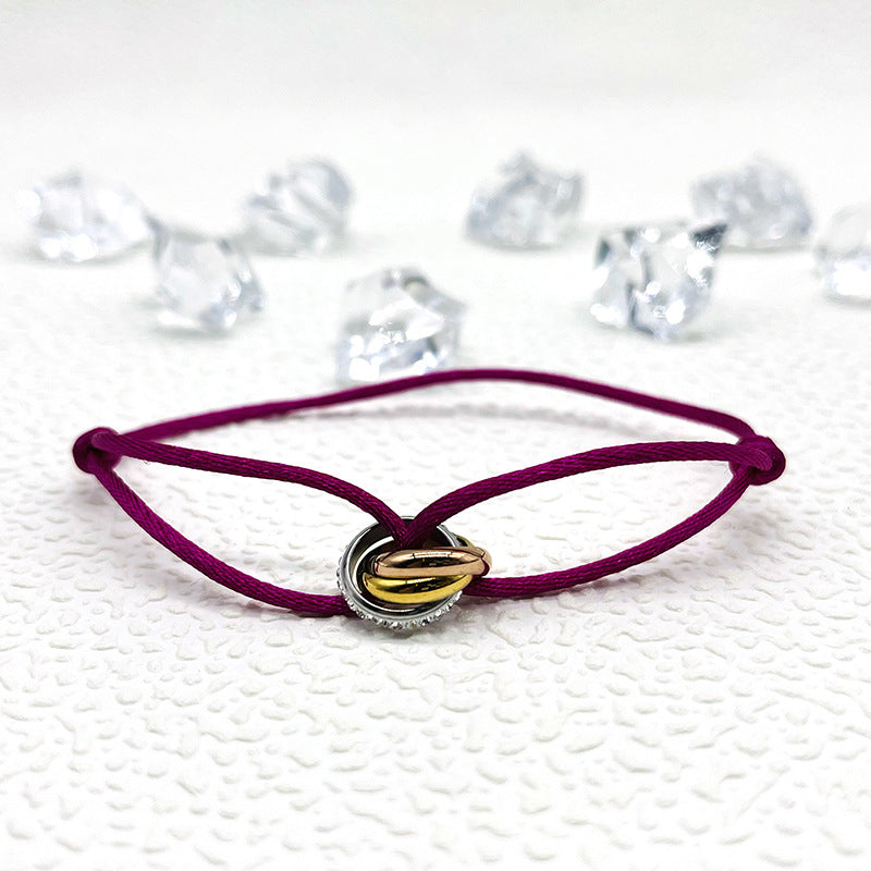 Bracelet tissé de style Ins simple à la mode