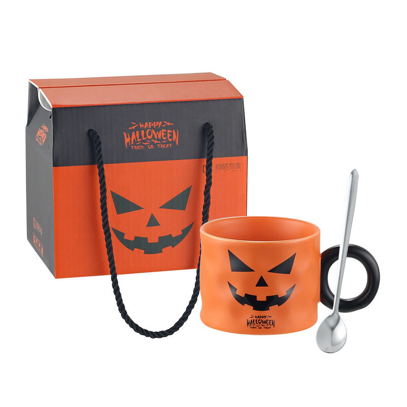 Tasse en céramique de citrouille, tasses en céramique avec poignée, Portable, mignon, cadeau d'halloween, fournitures durables pour fête d'halloween