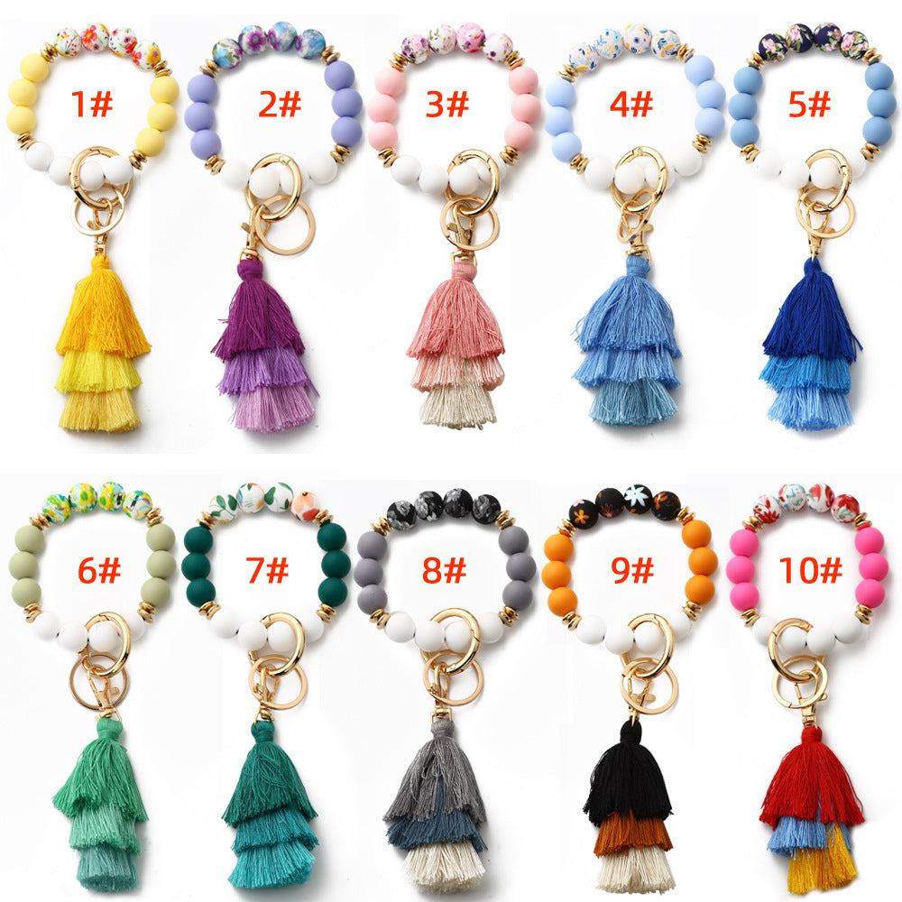 Bohemian Style Tassel Pattern Silica Gel Bracelet