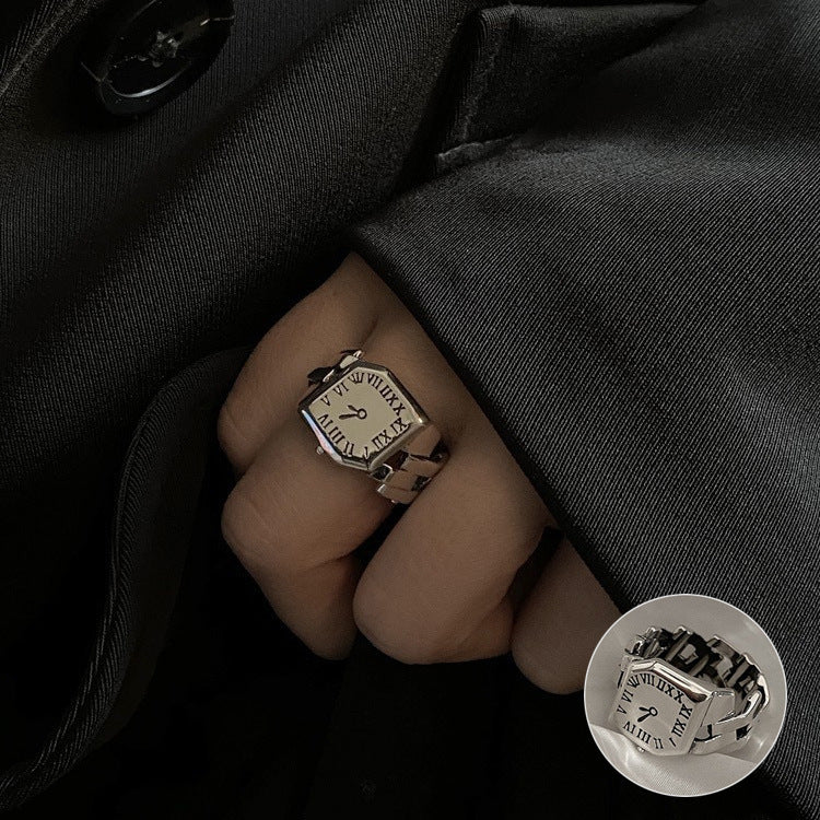 Bague à géométrie exagérée rétro de style coréen pour femmes