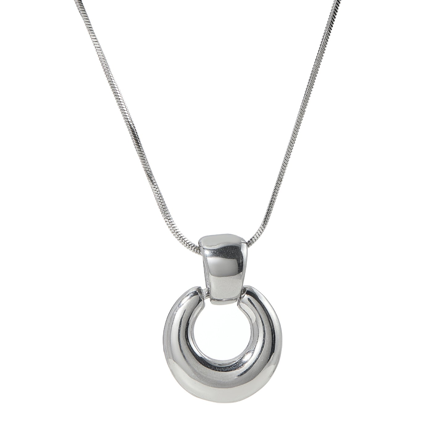 Round Moon Donut Gold Stainless Steel Color Retaining Necklace