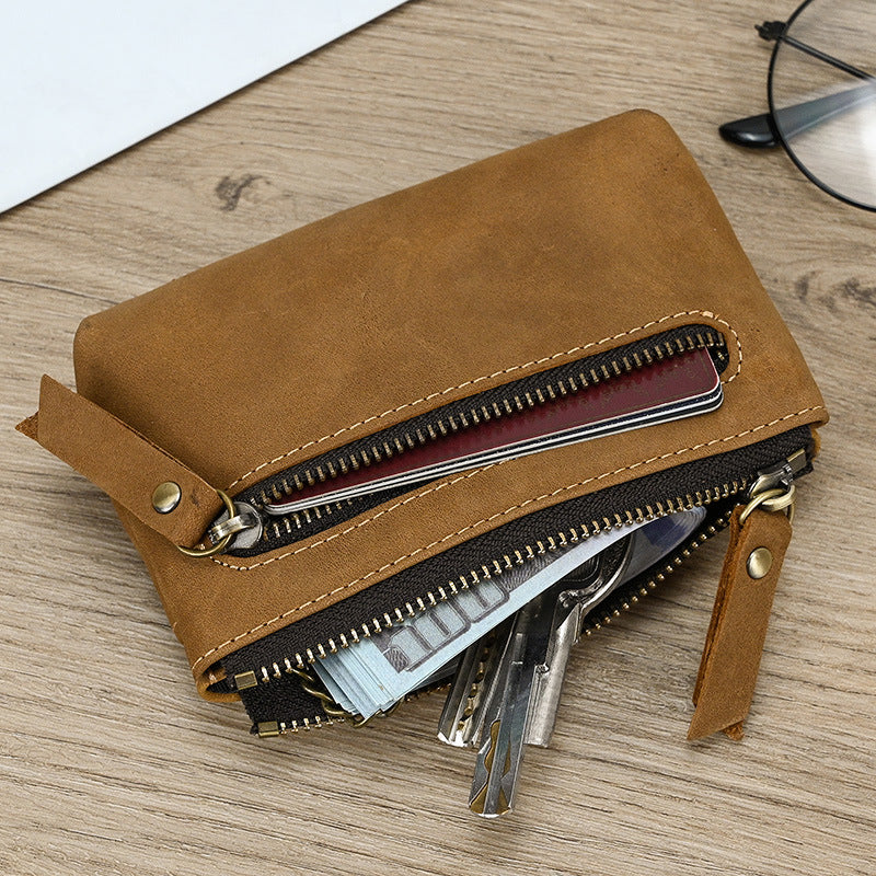Porte-Monnaie en Cuir Crazy Horse Homme