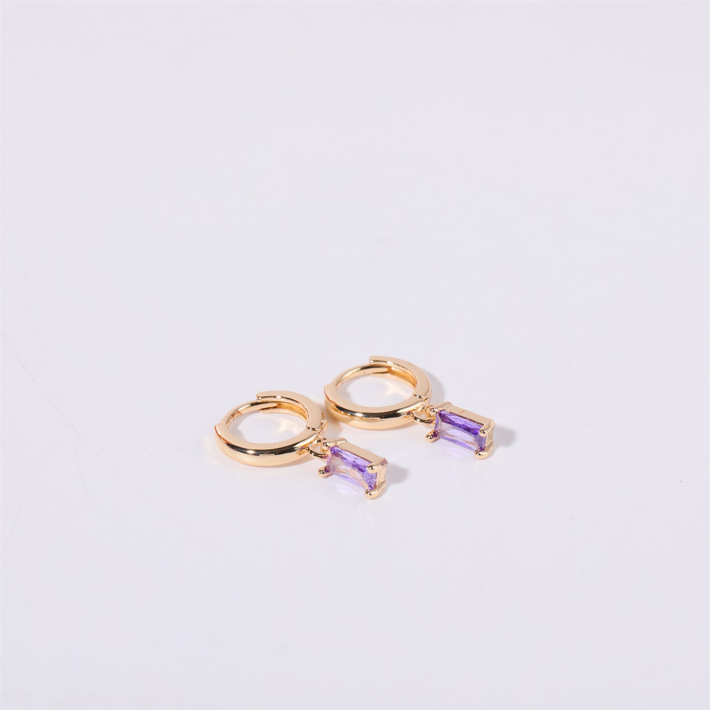 Women's Vintage Simple Stainless Steel Twelve Birthstone Earrings