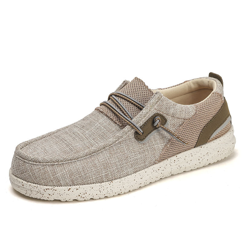 Mocassins en toile ultra légers à fond plat de grande taille pour hommes