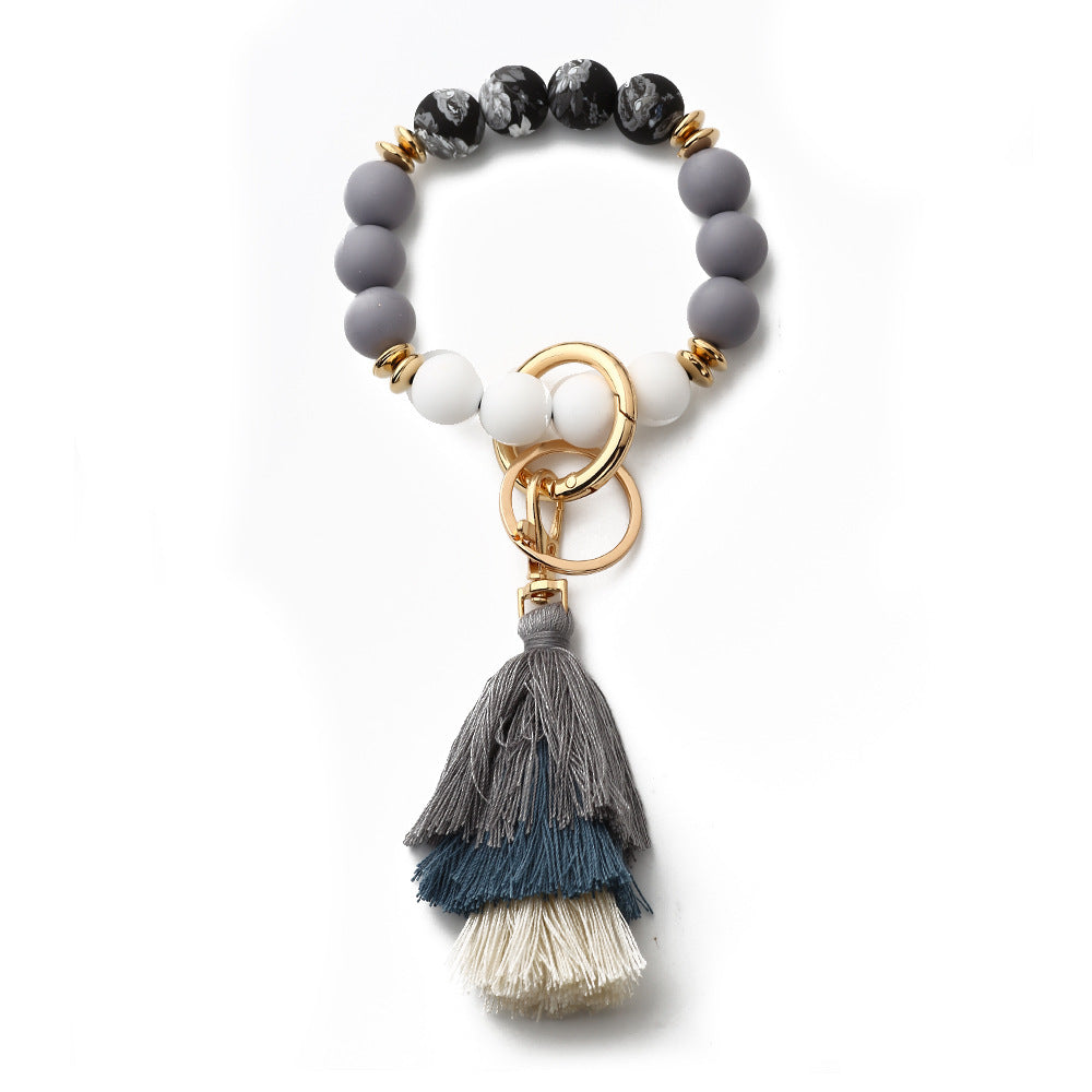 Bohemian Style Tassel Pattern Silica Gel Bracelet