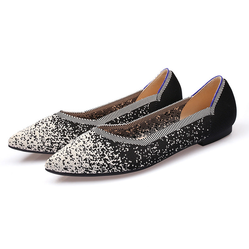 Chaussures plates pointues Flyknit à fond souple pour femmes