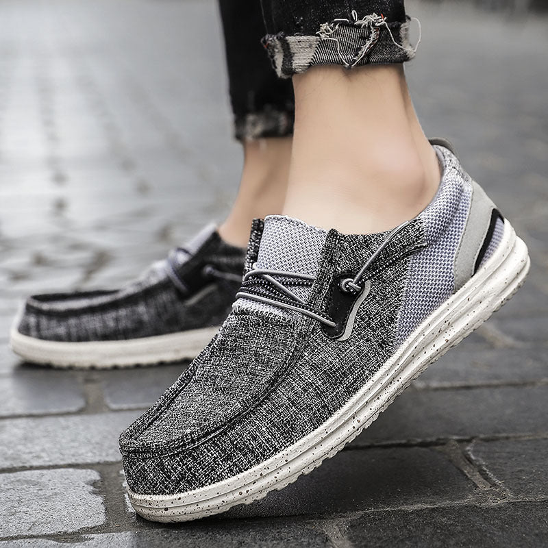 Mocassins en toile ultra légers à fond plat de grande taille pour hommes