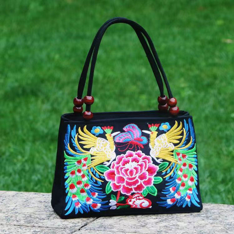 Women's Ethnic Style Double Sided Embroidery Handbag