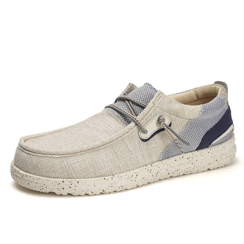 Mocassins en toile ultra légers à fond plat de grande taille pour hommes