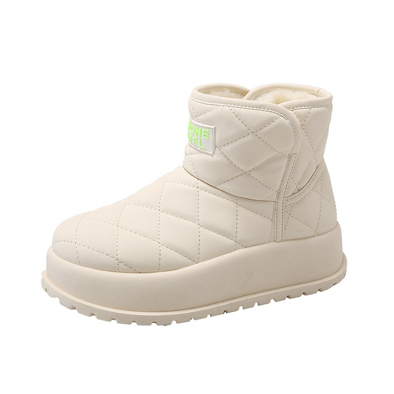 Bottes de neige montantes doublées de polaire Chaussures décontractées rembourrées en coton