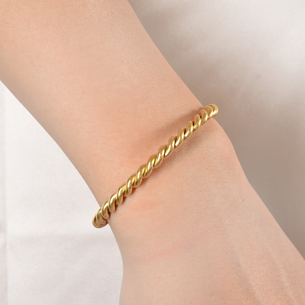 Bracelet d'ouverture de bracelet simple à motif de vague