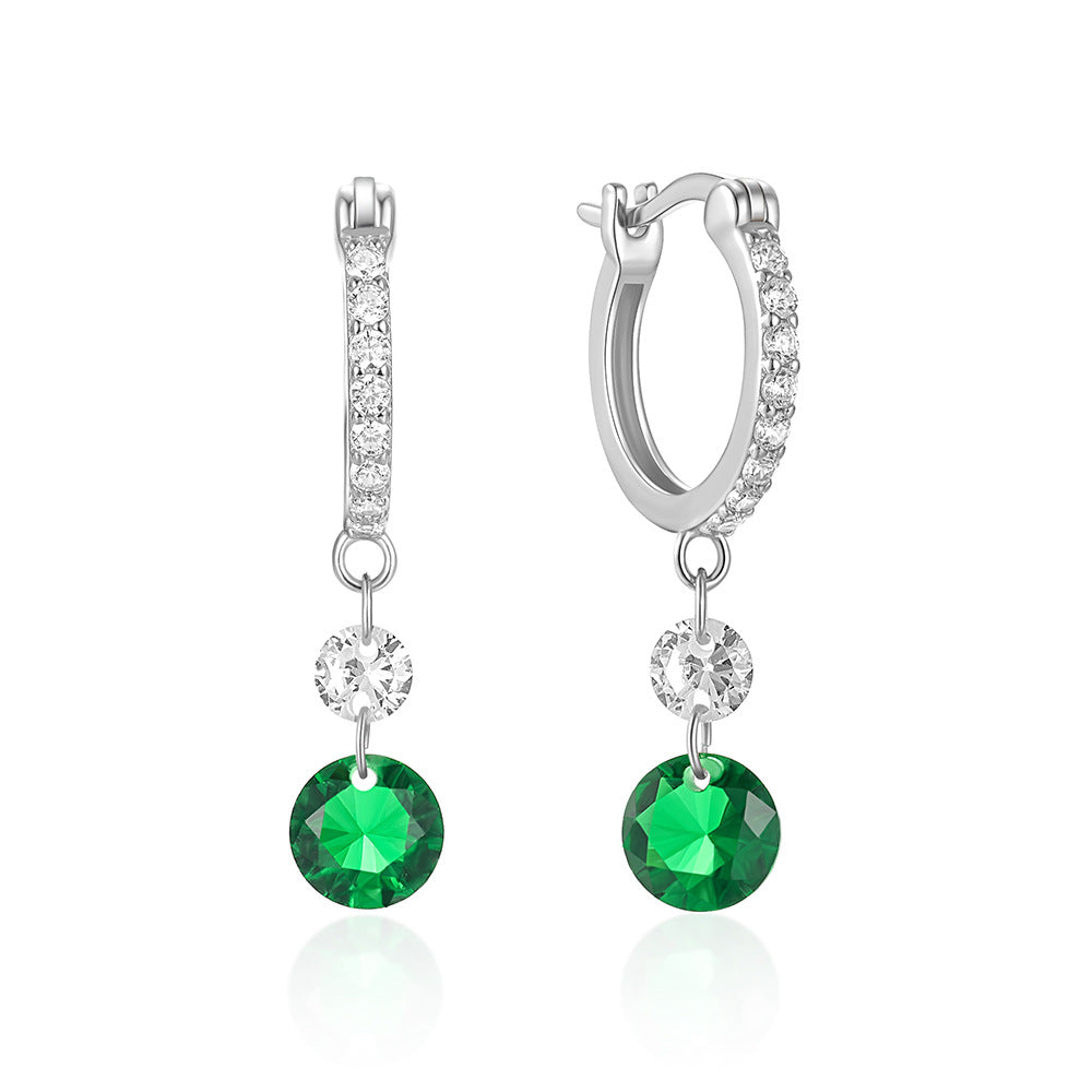 Boucles d'oreilles émeraude en Zircon décontractées pour femmes