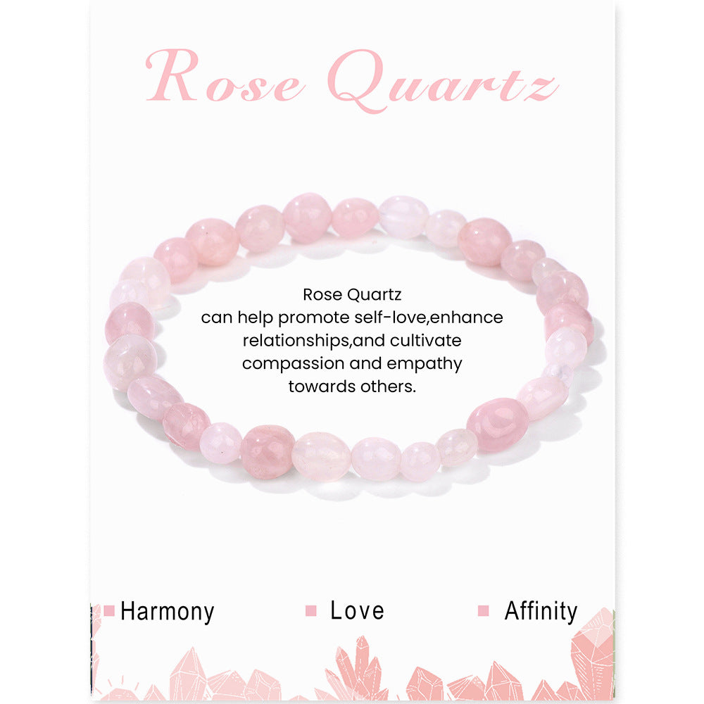 Bracelet élastique irrégulier en pierre brute en or bleu naturel pour femmes