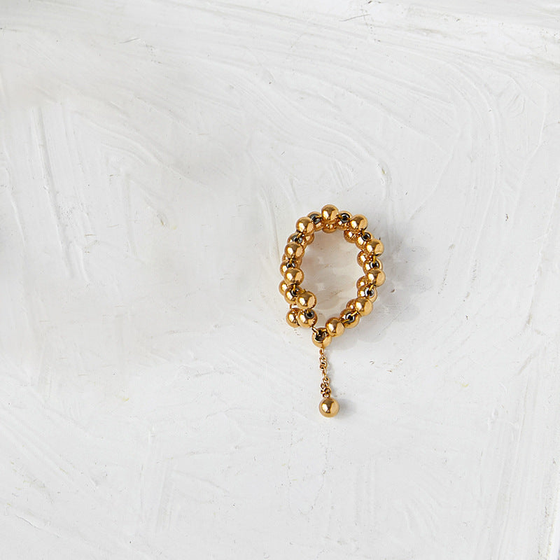 Bracelet multicouche rétro français à trois rangées de perles rondes pour femmes