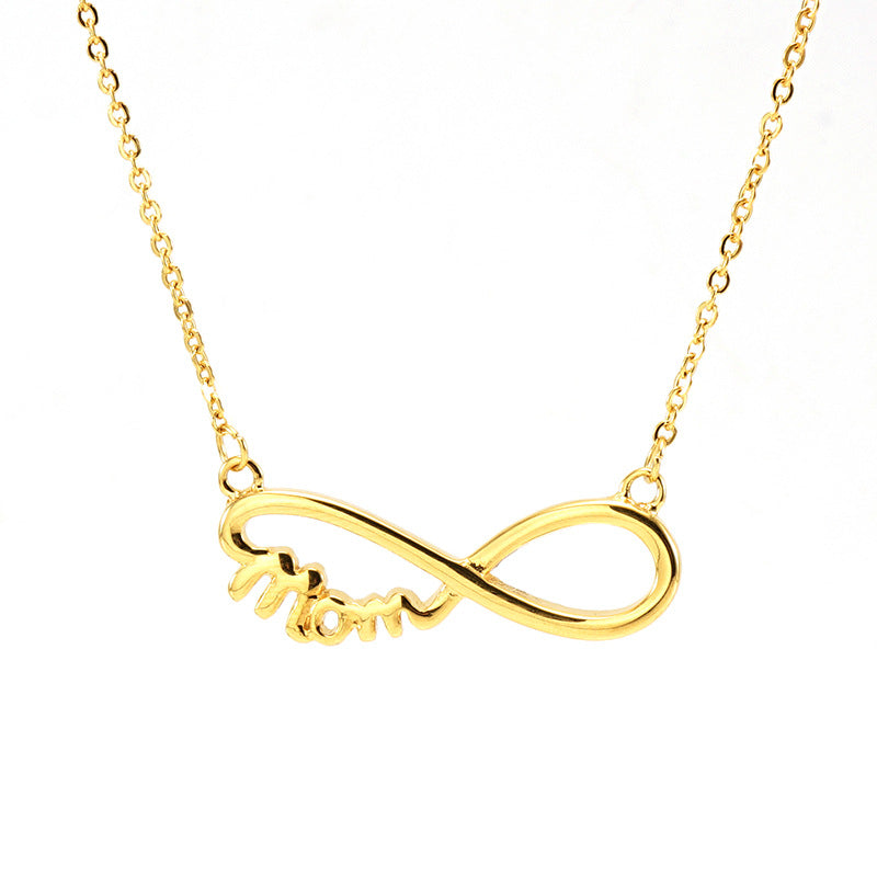 Collier mère en acier inoxydable 8 mots mode rétro