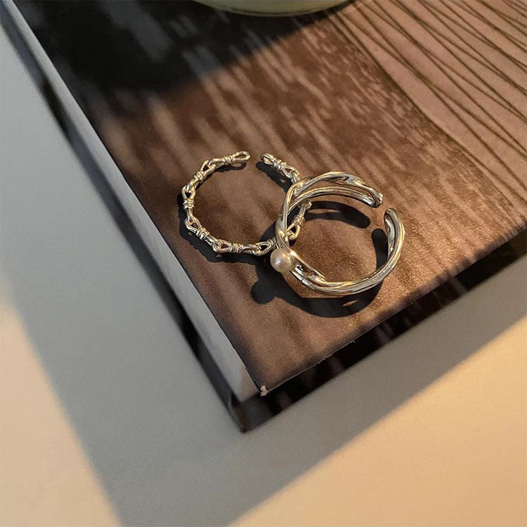 Anillo Pulsera Simple Fino Doble Irregular