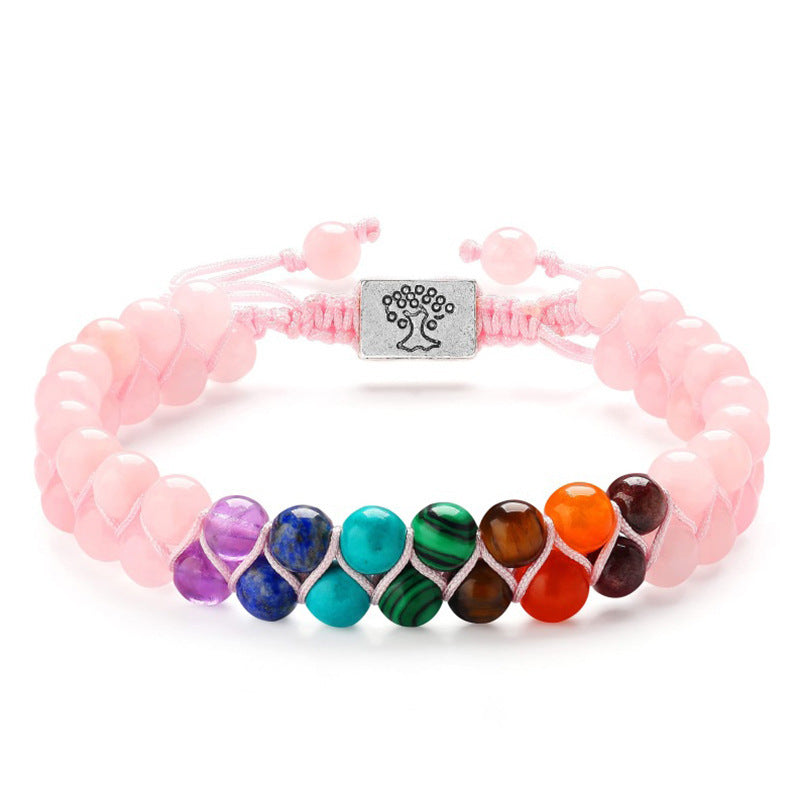 6mm Colorful Natural Stone Double-layer Bracelet