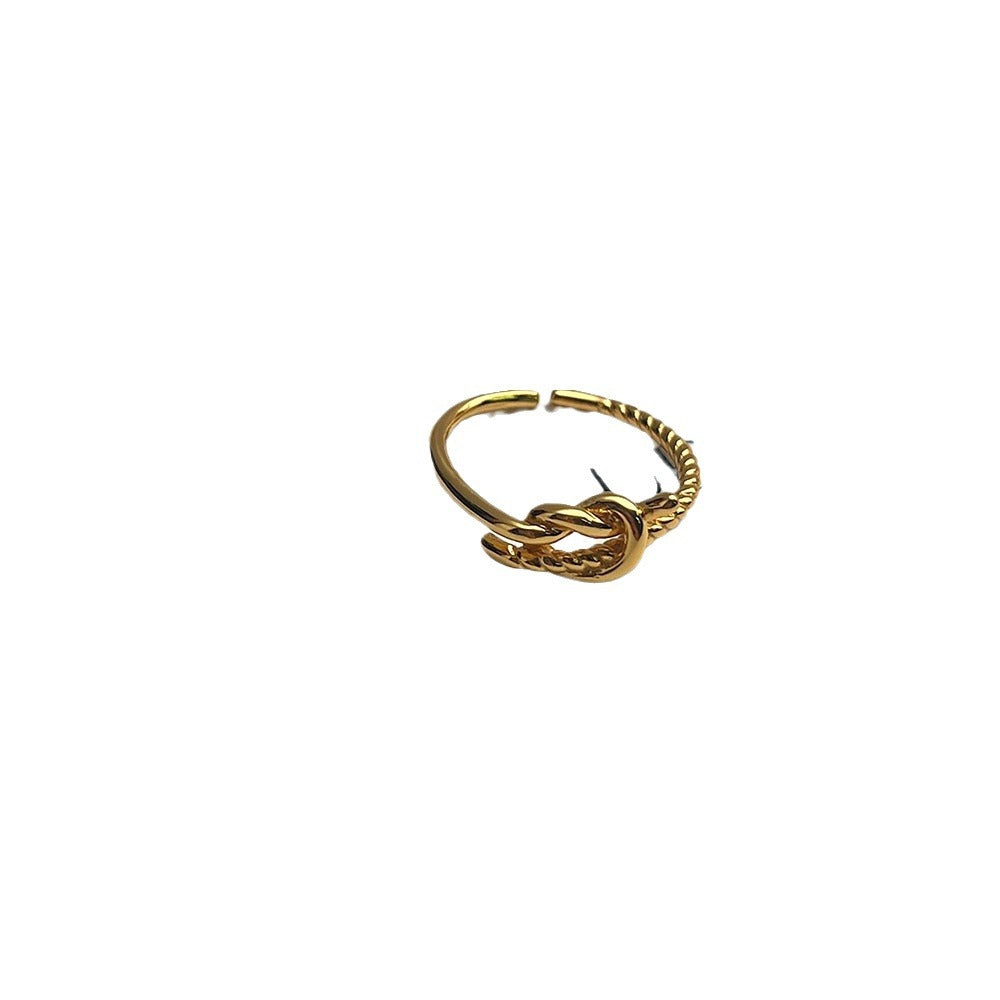 Sterling Silver Knotted Twisted Opening Ring Women
