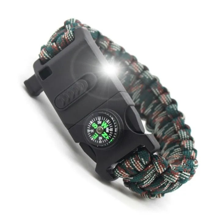 Lámpara de iluminación de pulsera de Paracord multifuncional para exteriores