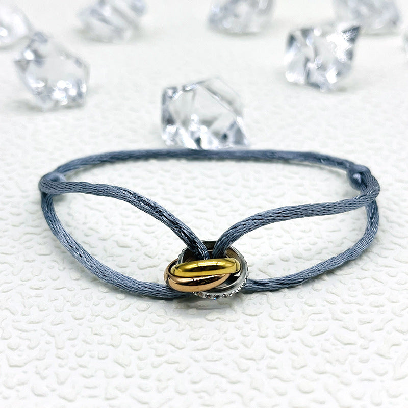 Bracelet tissé de style Ins simple à la mode
