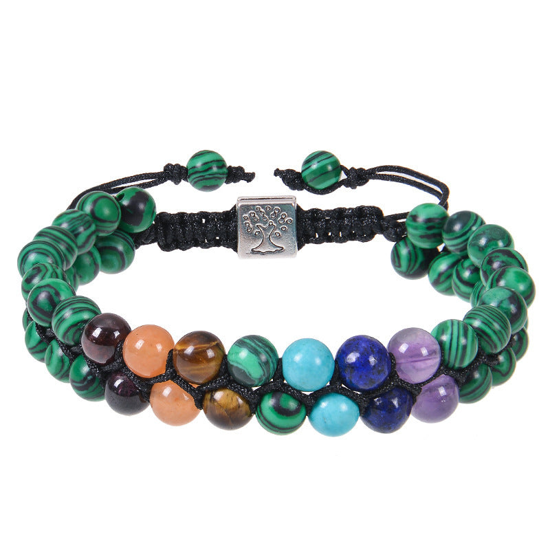 6mm Colorful Natural Stone Double-layer Bracelet