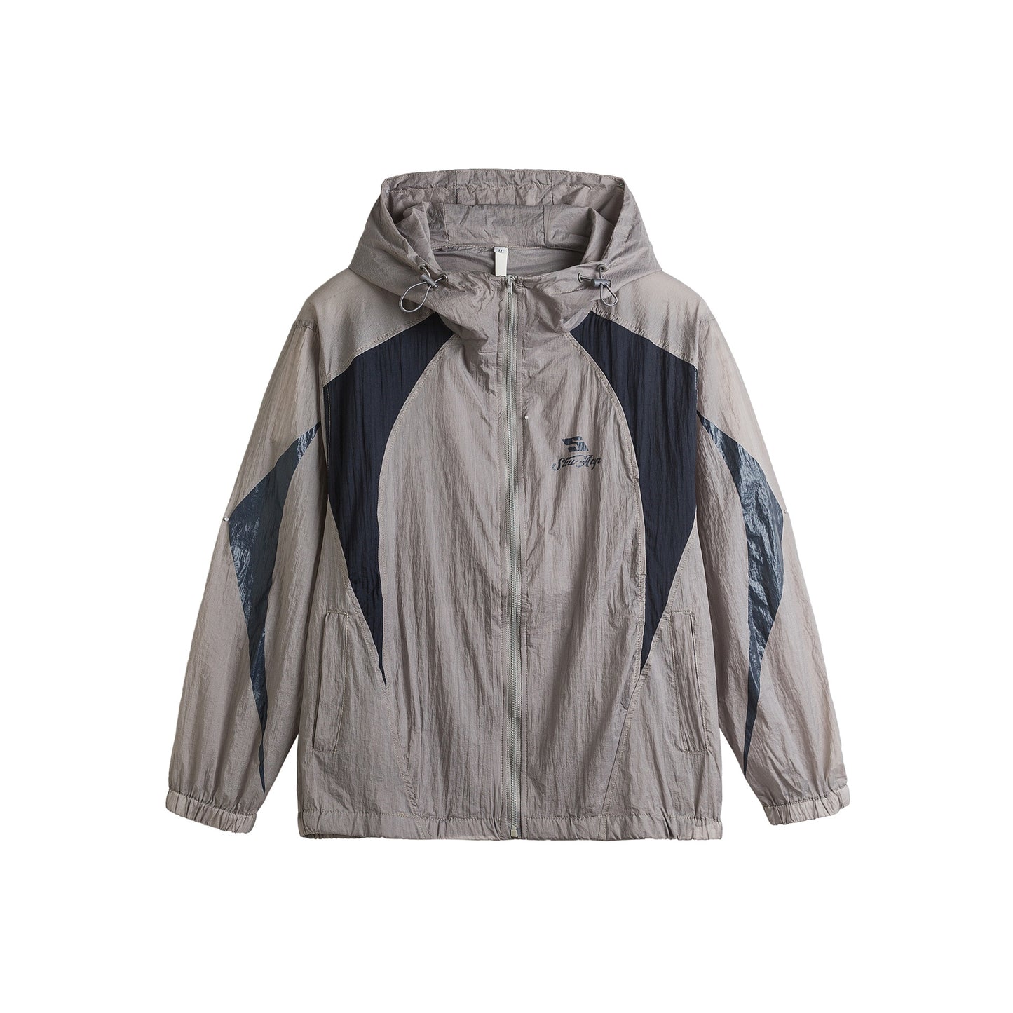 New Patchwork Printing Color Contrast Hooded Loose Sun-proof Clothes