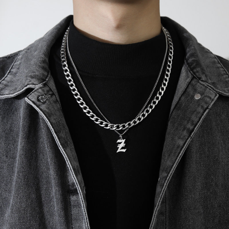 Ins Style Letter Necklace Titanium Steel