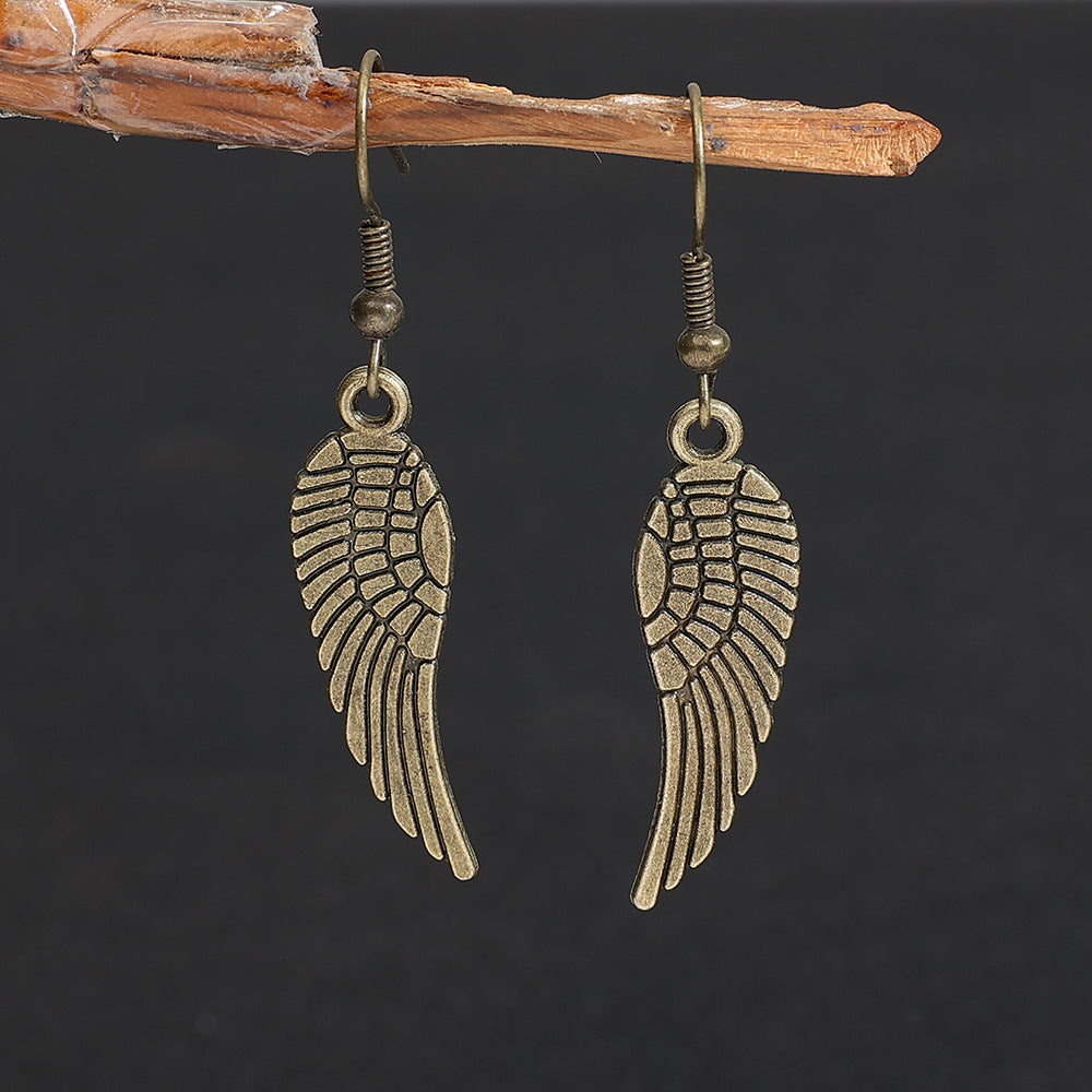 Boucles d'oreilles vintage ailes triangle pour femme