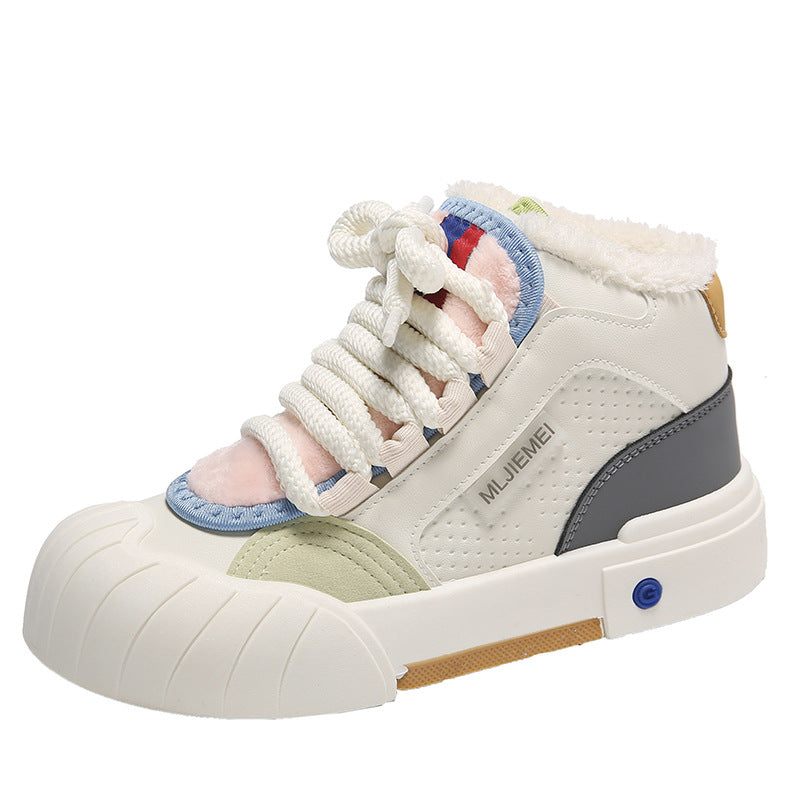 Chaussures blanches montantes pour femmes, chaussures de Skate de sport décontractées