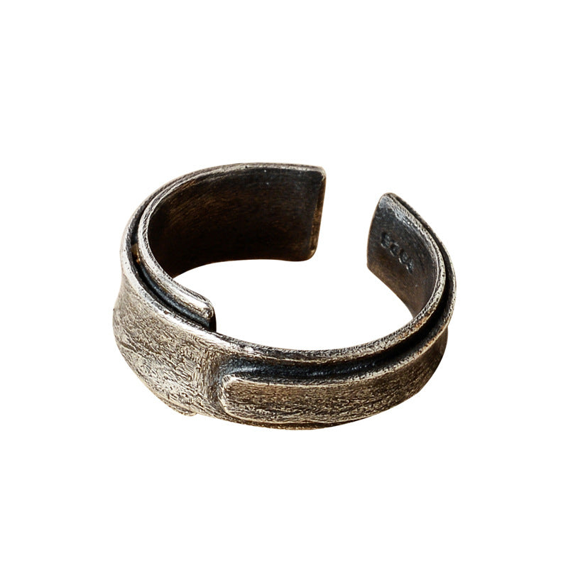Retro Distressed Origami Ring Unisex