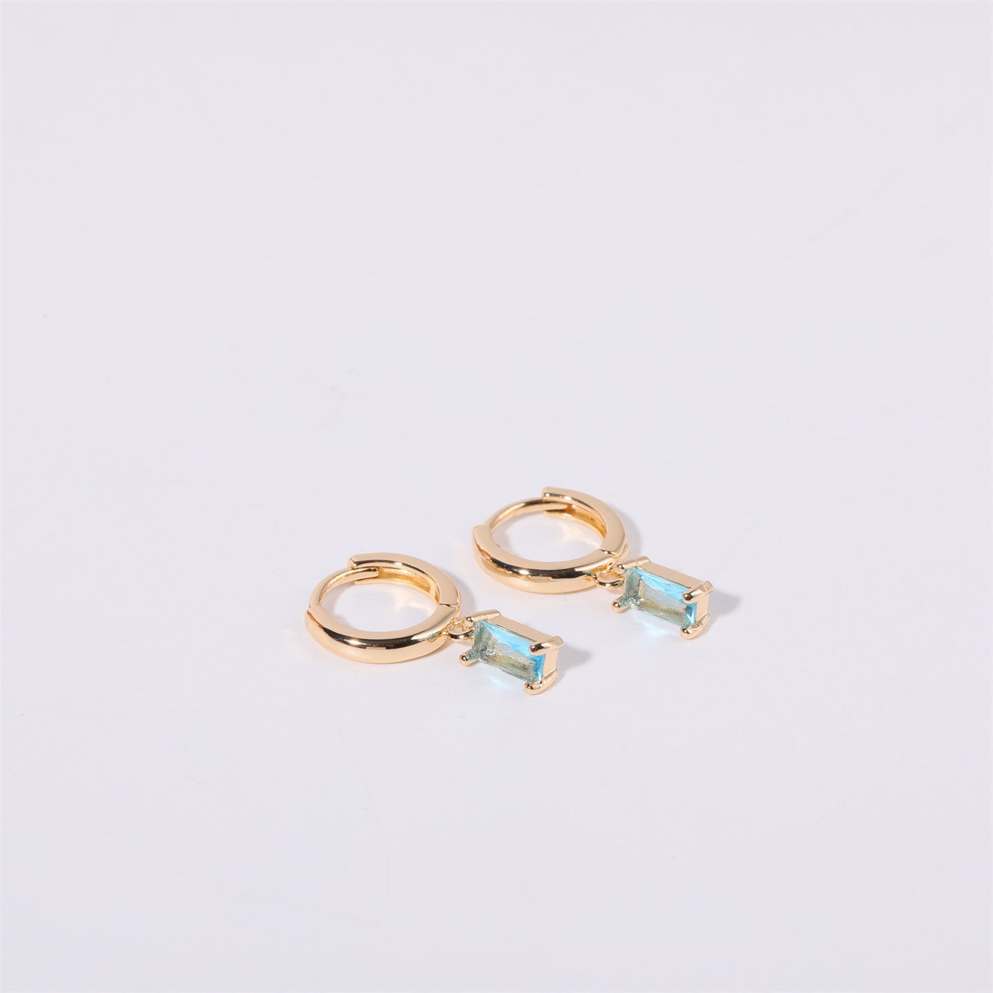 Women's Vintage Simple Stainless Steel Twelve Birthstone Earrings