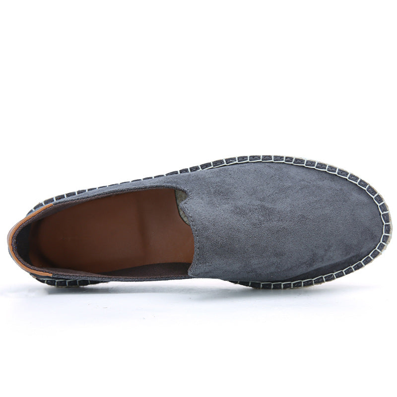 Chaussures en corde de chanvre tissées en paille pour hommes, chaussures en toile à enfiler pour pêcheur