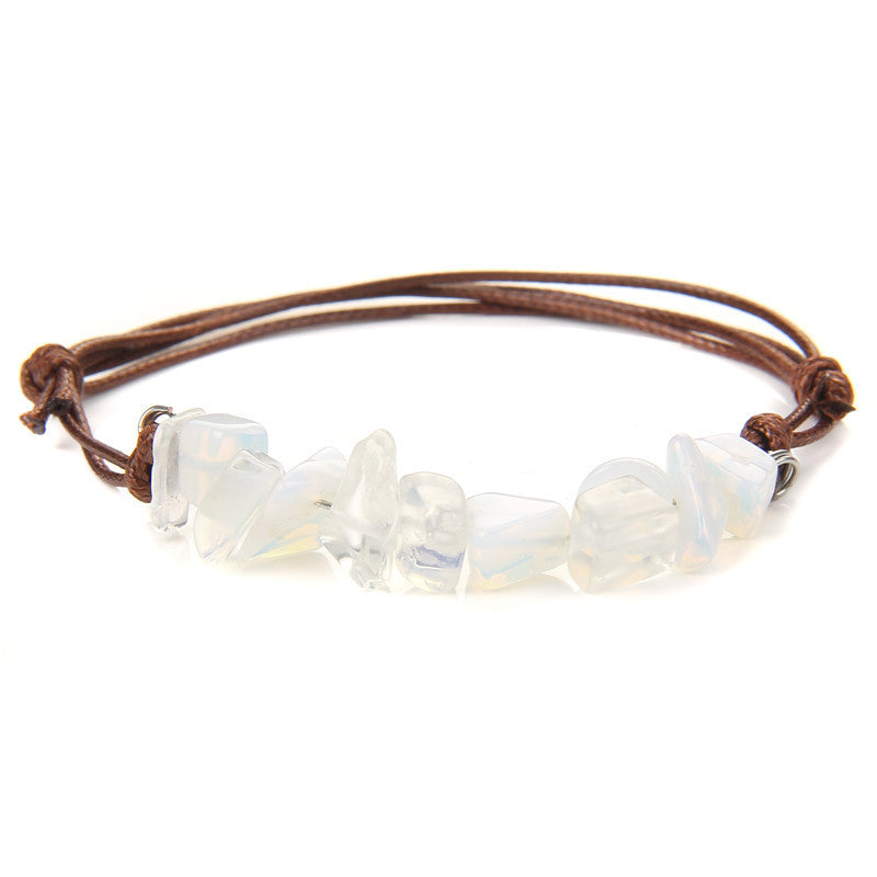 Bracelet tissé en corde de cuir pour femme