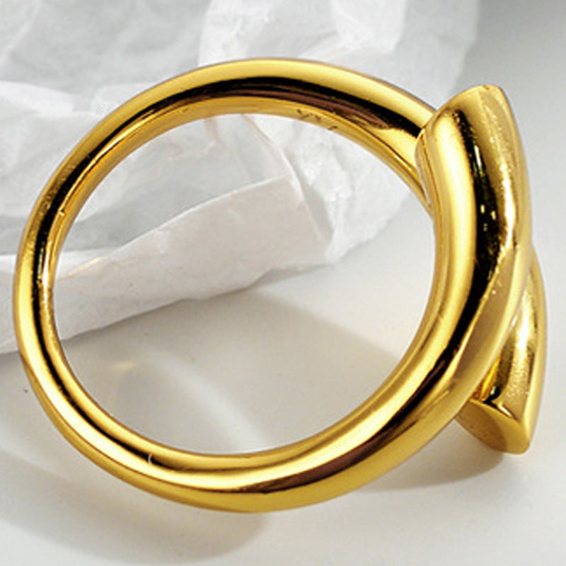 Bague Minimaliste Lignes Géométriques Femme