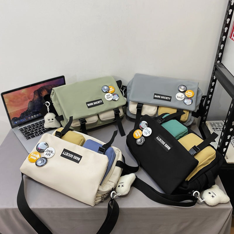 Outillage Style coréen contraste couleur étudiant sac à bandoulière style japonais rétro couleur correspondant