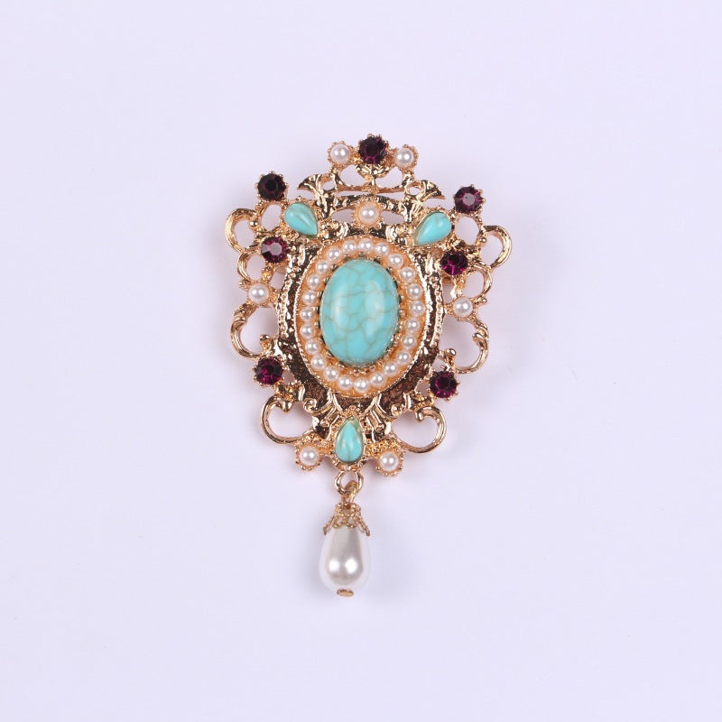 Broche de manteau de style baroque rétro Design Court