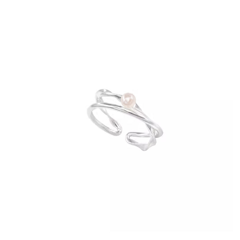 Anillo Pulsera Simple Fino Doble Irregular