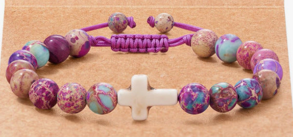 Bracelet tissé de perles de football pour hommes